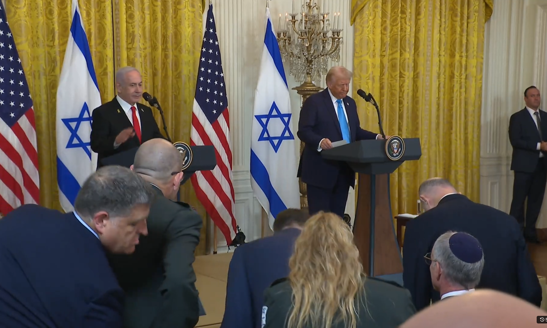 Donald Trump junto a Benjamín Netanyahu.